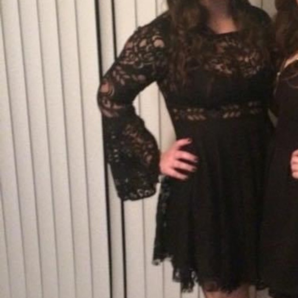 Free People Black Lace Dress